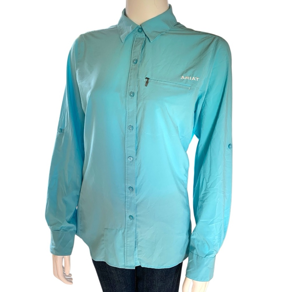 Ariat VentTEK Turquoise Performance Shirt M - Picture 2 of 9